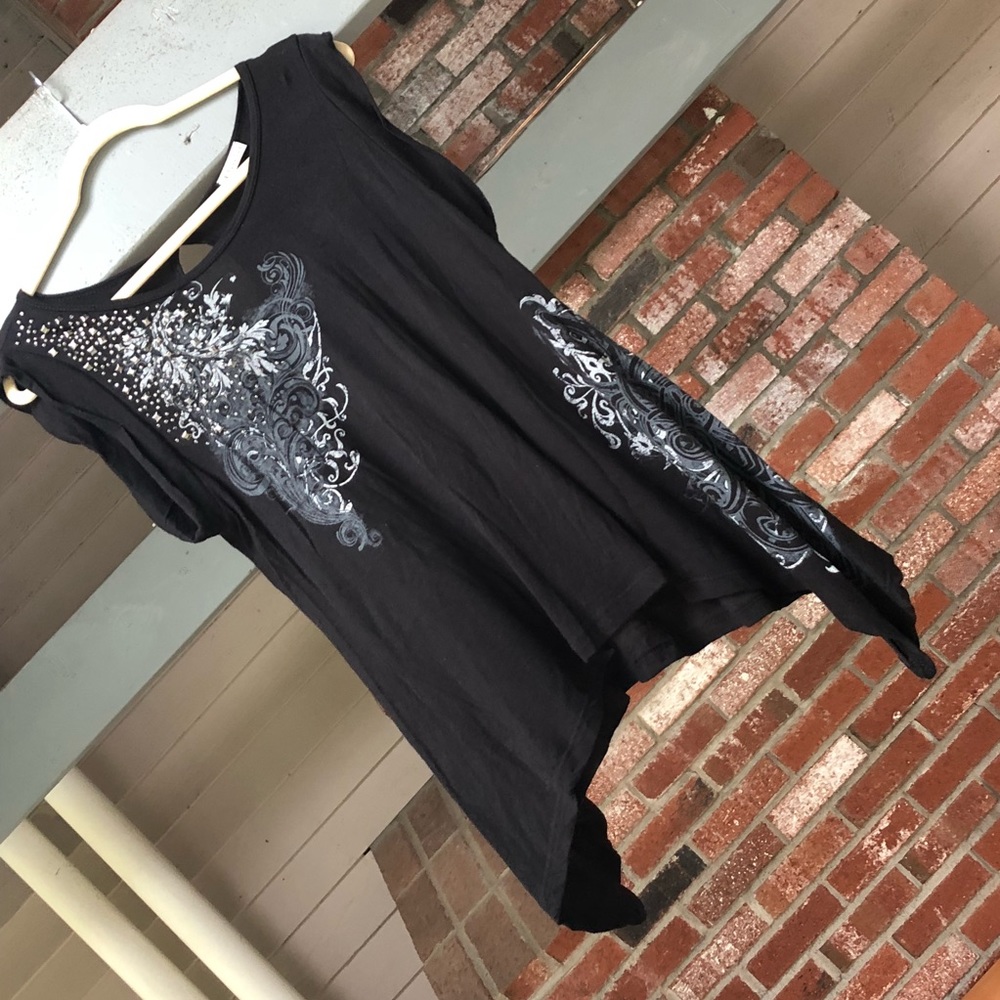Vocal Embellished Black Top - Picture 7 of 7
